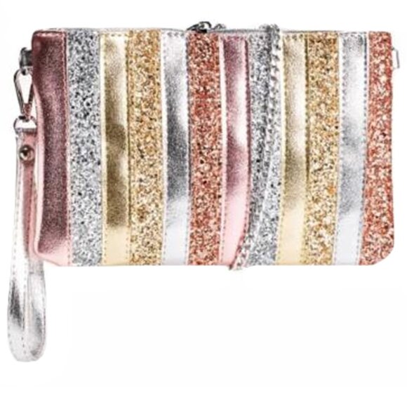 BARI LYNN NWT Glitter-Stripe Crossbody Clutch - Picture 9 of 9